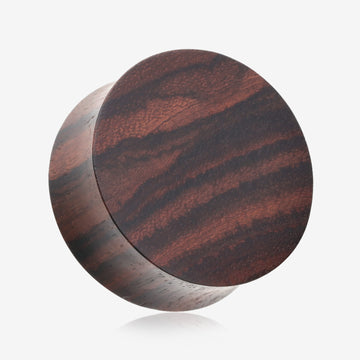 A Pair of Rosewood Double Flared Plug-Orange/Brown